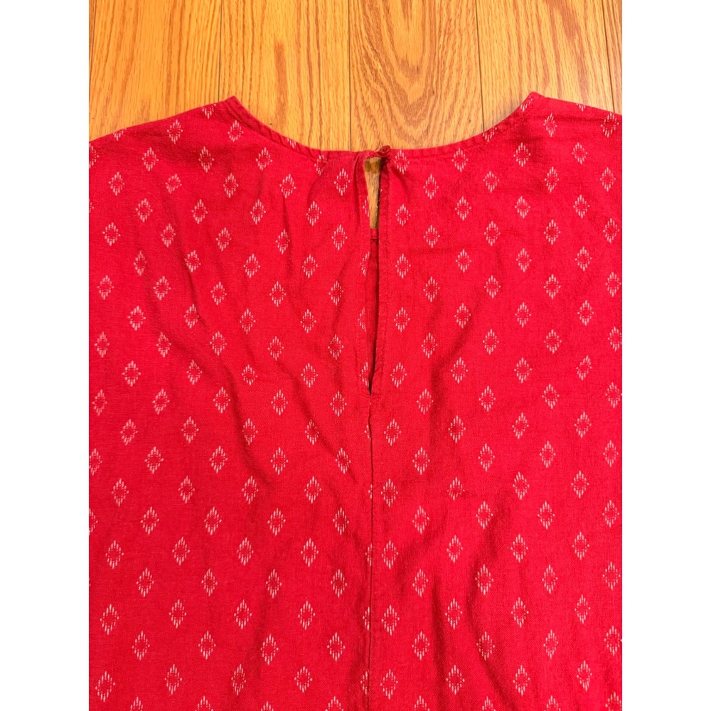 Old Navy Women T-Shirt Dress Large Red Diamond Ikat Shift Boho Casual - Picture 7 of 7